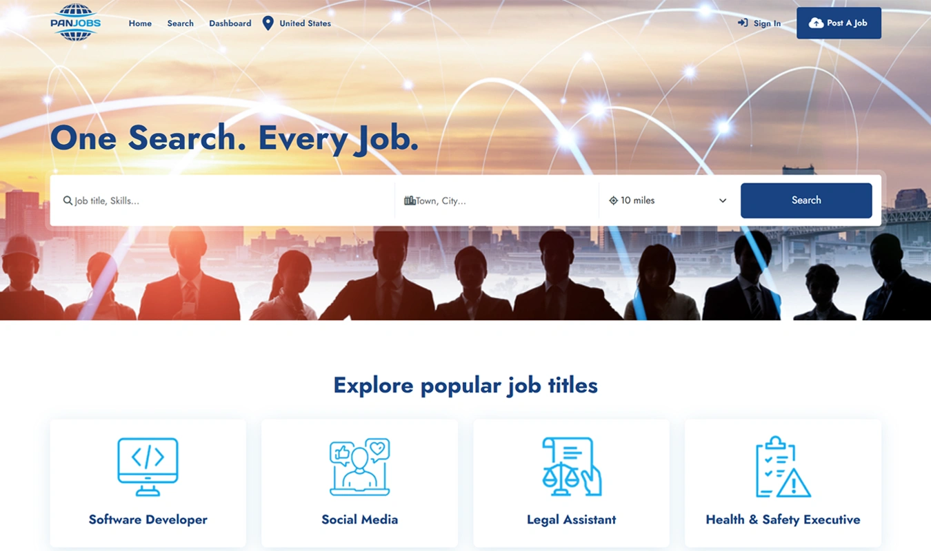 Panjobs homepage