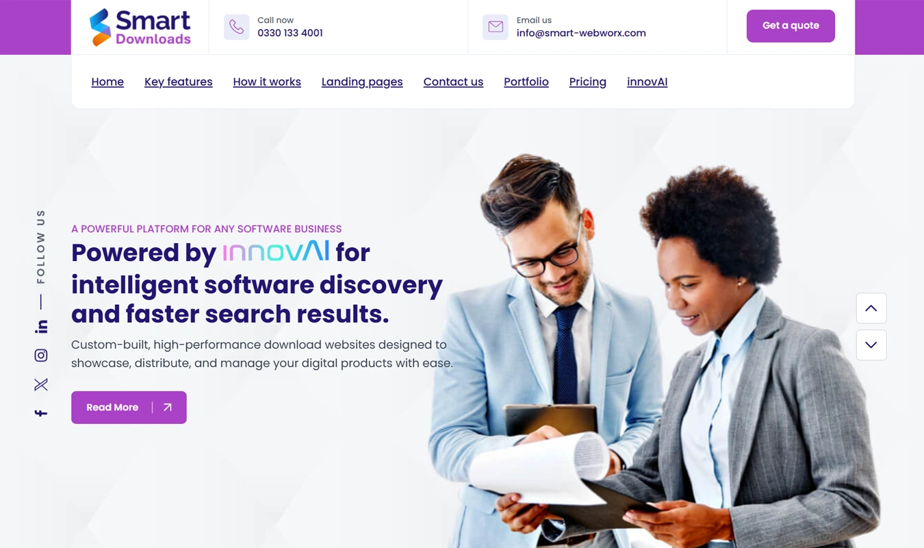 Smart Downloads homepage